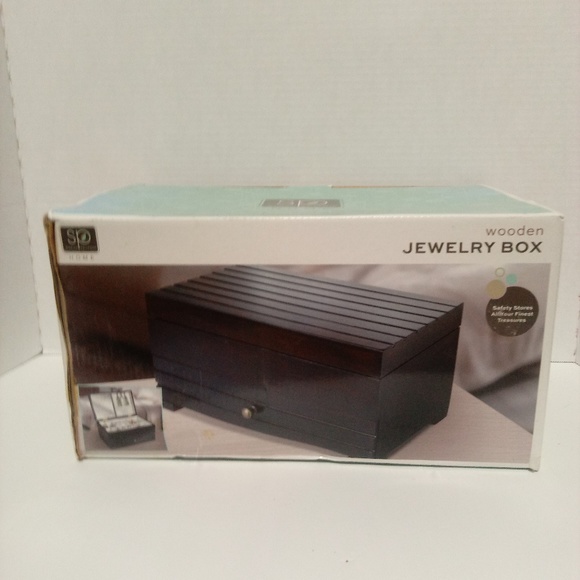 Sarah Peyton Wooden Jewelry Box Dark Finish - Picture 1 of 2